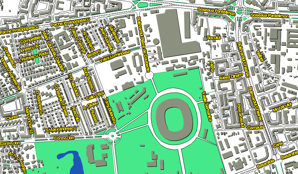 Harta Topografica vectoriala Bucuresti